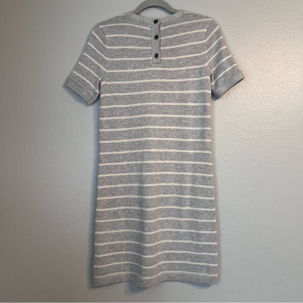 Banana Republic Womens Gray White Short‎ Sleeve Cotton Dress Casual Small - Picture 2 of 10
